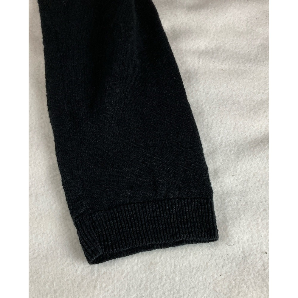 Eileen Fisher Size LP Organic Linen Cotton Black Open Front Cardigan Pockets - Picture 6 of 10